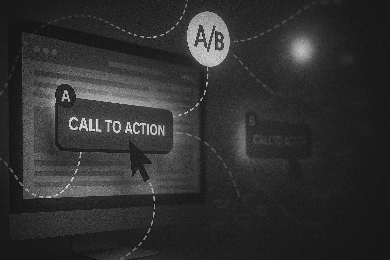 Conceptual black-and-white image representing modern digital journeys